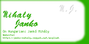 mihaly janko business card